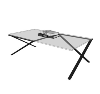 现代玻璃茶几su模型
