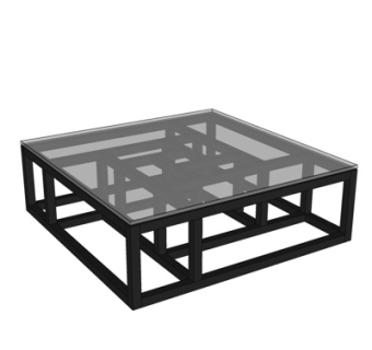 现代玻璃茶几su模型