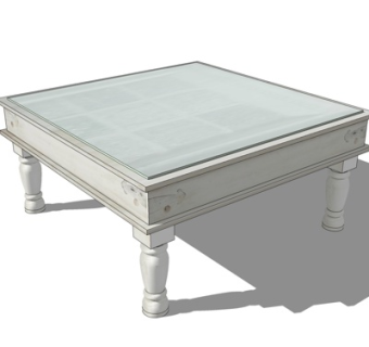 简欧实木茶几su模型