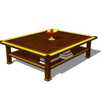 现代实木茶几su模型