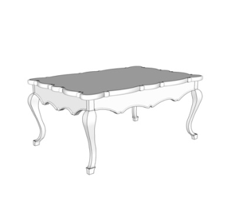 简欧实木茶几su模型