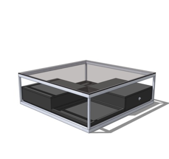 现代玻璃茶几su模型