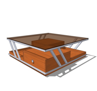 现代玻璃茶几su模型