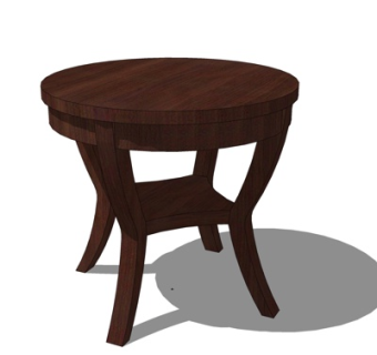 现代实木圆几su模型