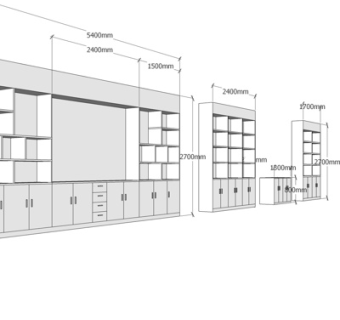 现代实木电视柜装饰柜su模型
