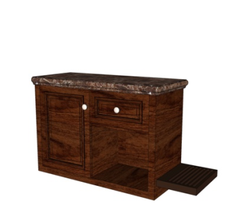 现代实木边柜su模型