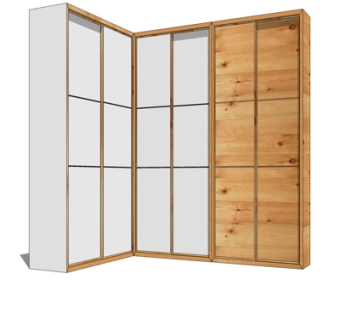 现代实木衣柜su模型