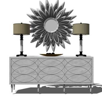 后现代实木端景台su模型