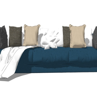 现代多人沙发su模型