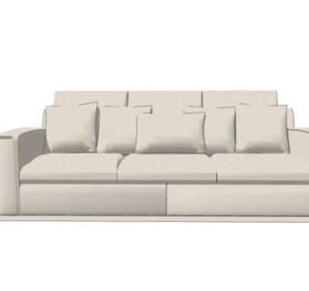 现代多人沙发su模型