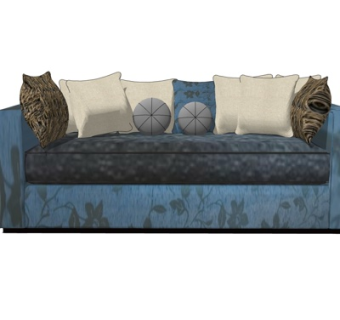 现代多人沙发su模型