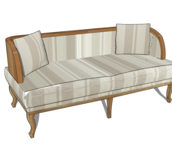 简欧多人沙发su模型