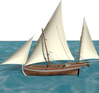 现代帆船su模型