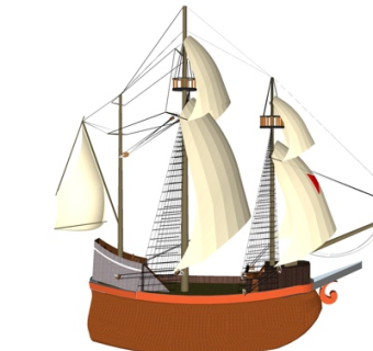 现代帆船su模型