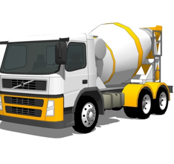 现代水泥车su模型