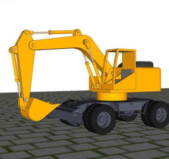 现代挖掘机su模型