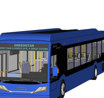 现代公交车su模型