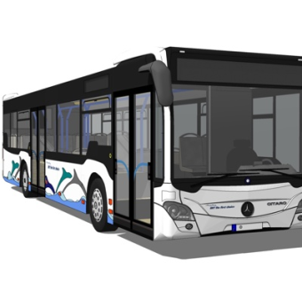 现代公交车su模型