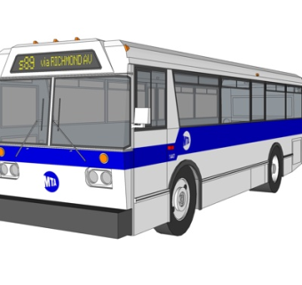 现代公交车su模型