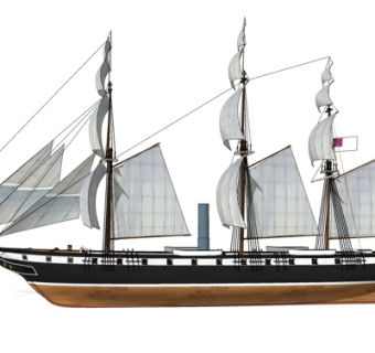 现代帆船su模型