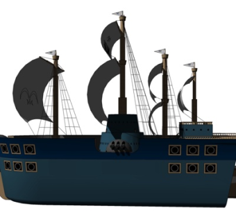 现代帆船su模型