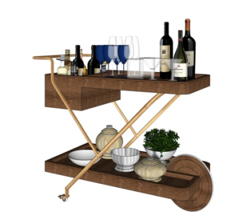 现代餐车su模型