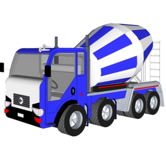 现代水泥车su模型