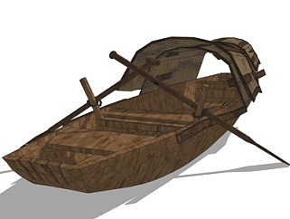 中式<em>古代</em>木船su模型