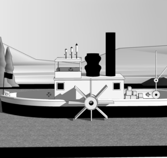 现代轮船su模型