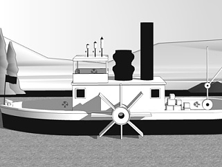 现代轮船su模型