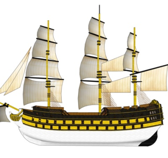 现代帆船su模型