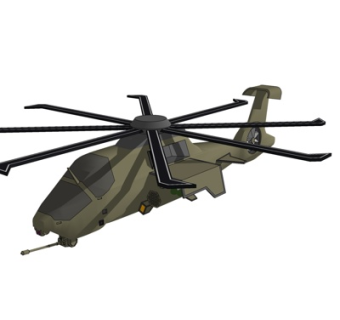 现代军用直升机su模型