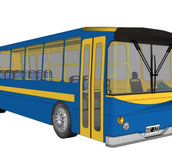 现代公交车su模型