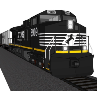 现代火车su模型