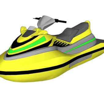 现代摩托艇su模型