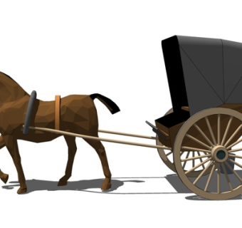 中式马车su模型