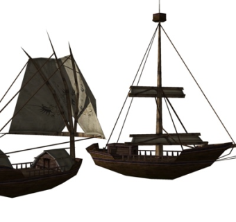 中式古代帆船su模型