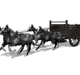 中式马车su模型