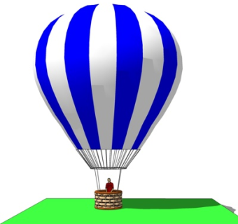 现代热气球su模型