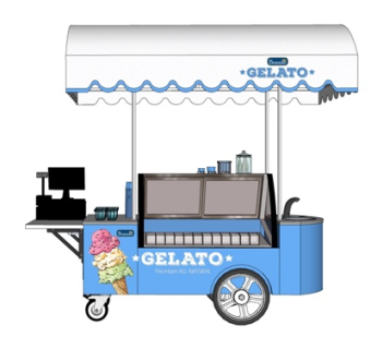 现代快餐车su模型