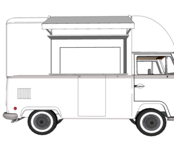 现代快餐车su模型