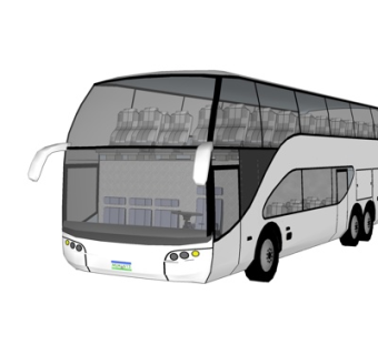 现代公交车su模型