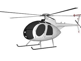 现代民用直升机su模型