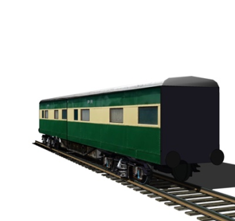 现代火车车厢su模型