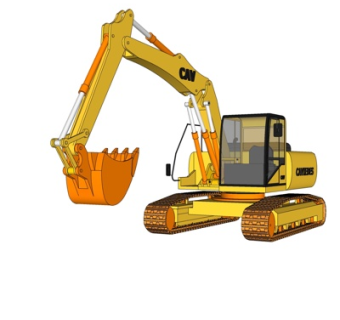 现代挖掘机su模型