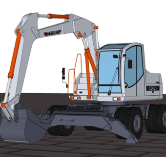 现代挖掘机su模型