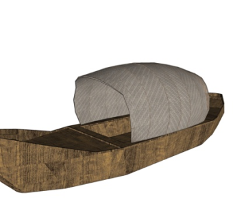 中式古代木船su模型