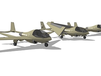 现代小型滑翔机su模型
