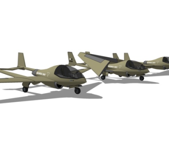 现代小型滑翔机su模型