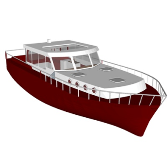 现代小型游艇su模型